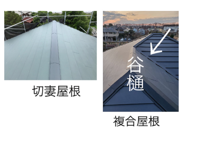 切妻屋根と複合屋根