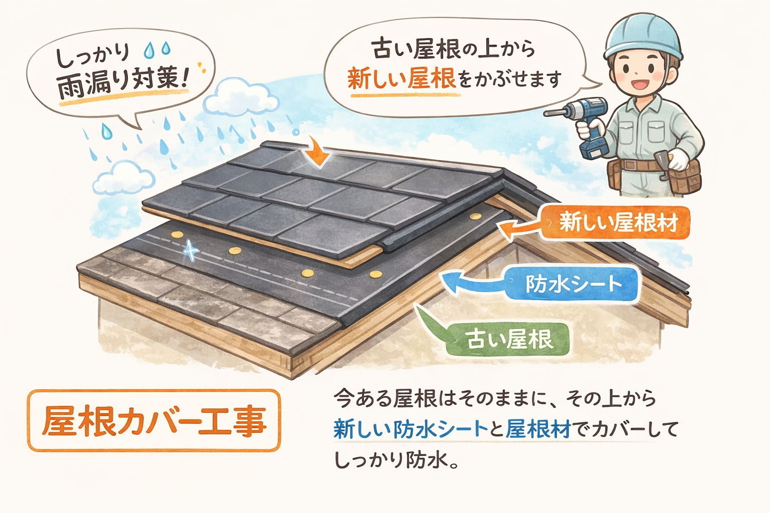 日高市　屋根カバー工事