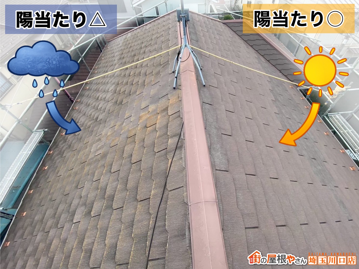 陽当たり△→　陽当たり○←