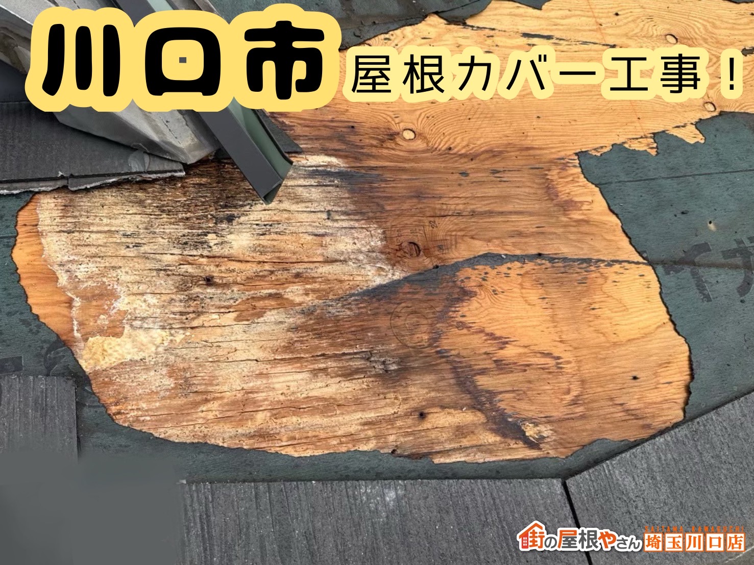 川口市｜傷んだ野地板を一部交換！カバー工事で安心して暮らせる屋根へ👷‍♂️🪛