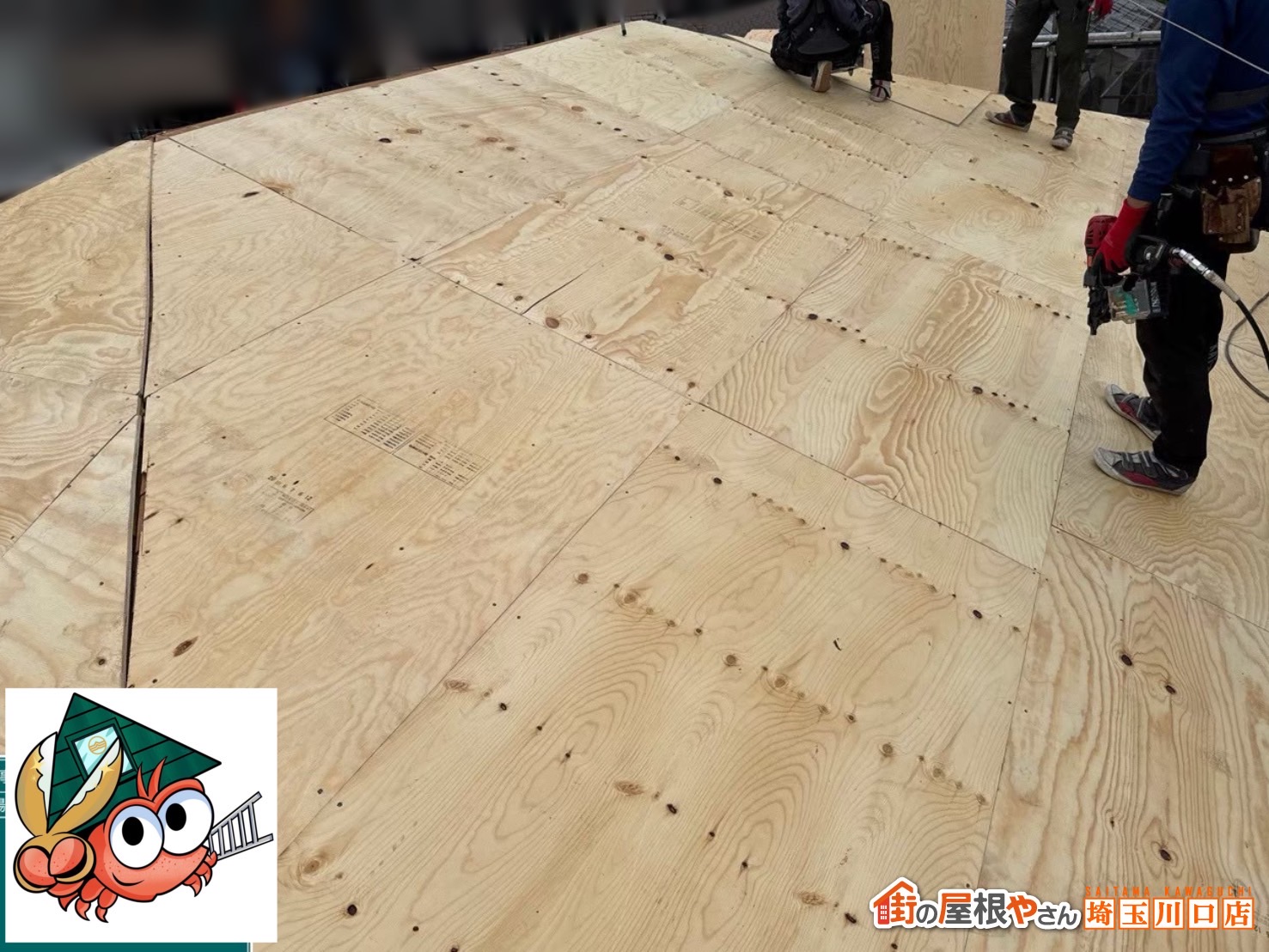 増し張り後　野地板