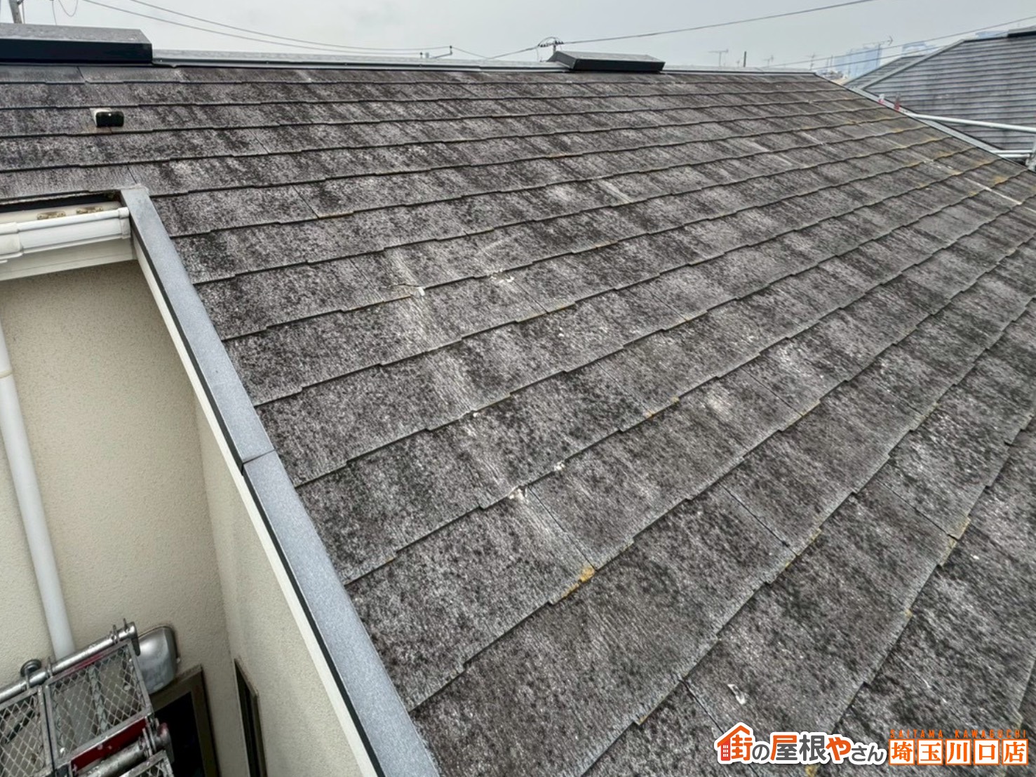 スレート屋根の表面に広がる色あせ・汚れ