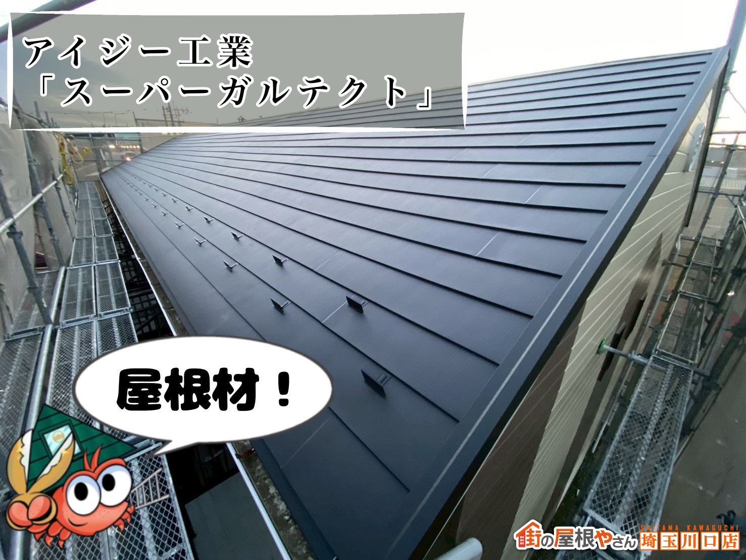 屋根材の施工（アイジー工業 スーパーガルテクト）