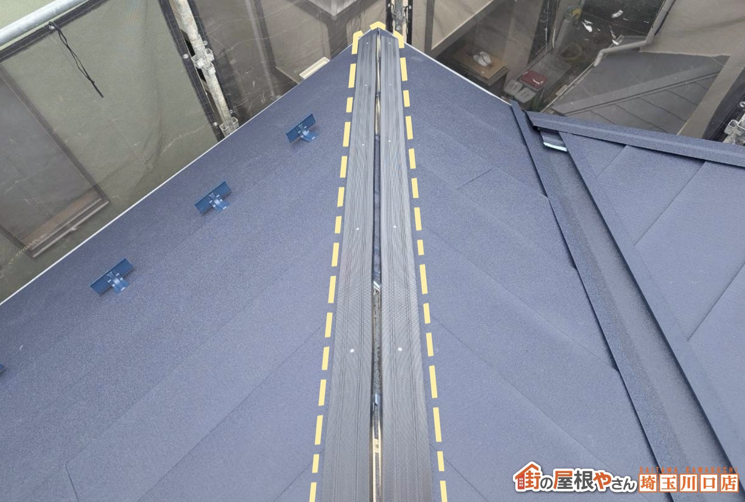 樹脂製貫板施工中