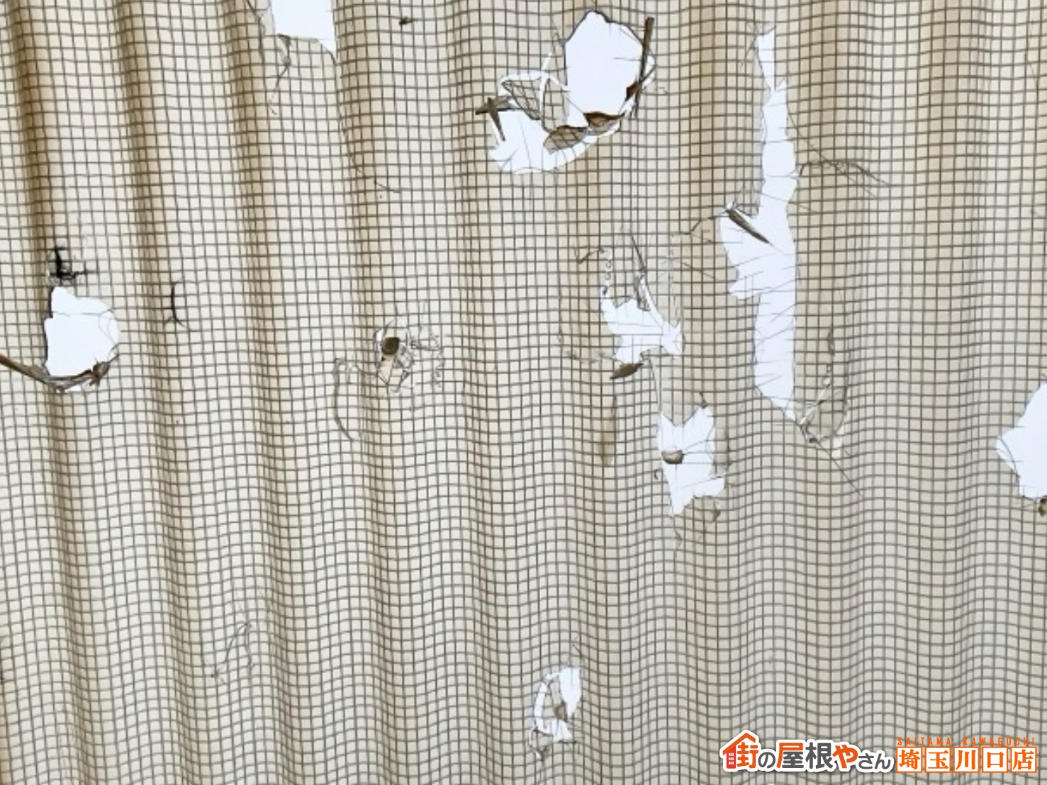 ベランダ屋根　ポリカーボネート　雹被害
