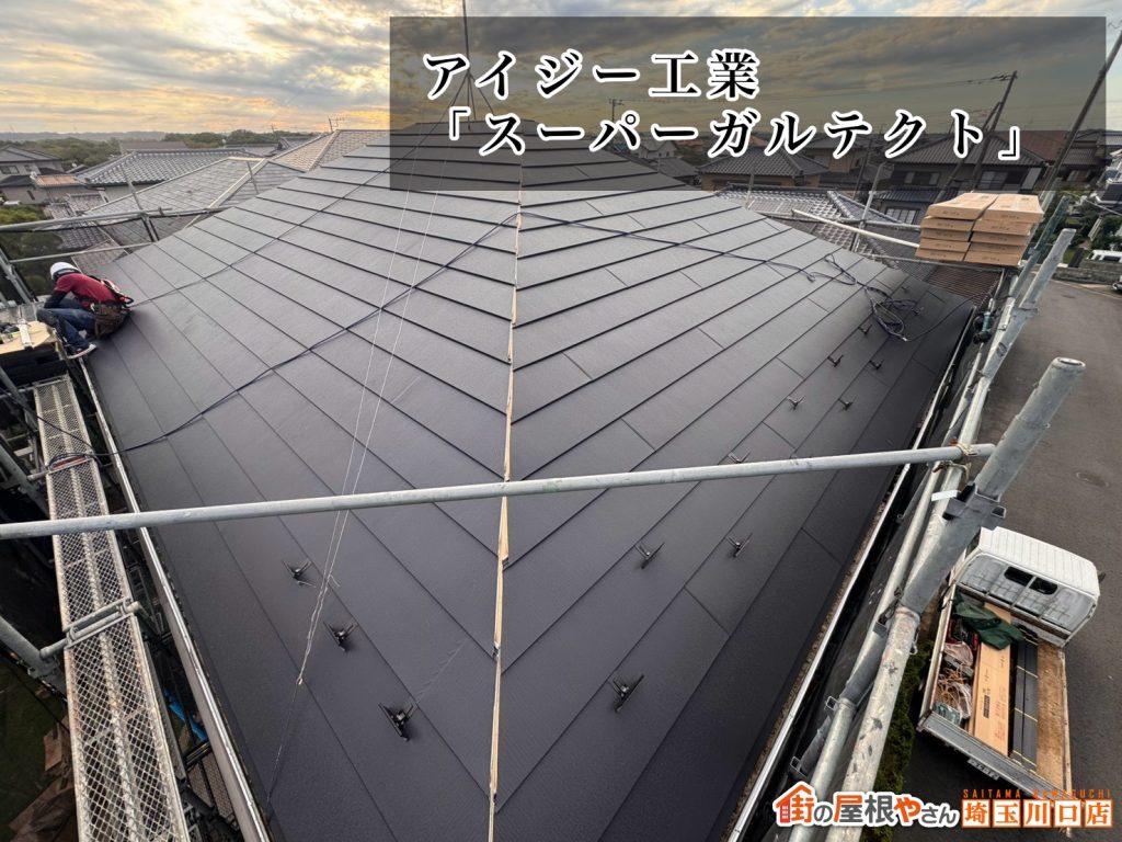 屋根材施工後の全景