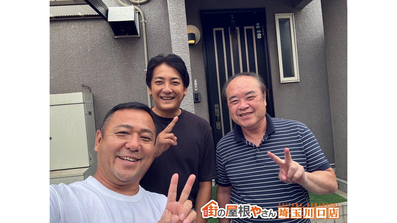 草加市にて色褪せ屋根のカバー工事♪お客様からの口コミも頂いております(^▽^)/